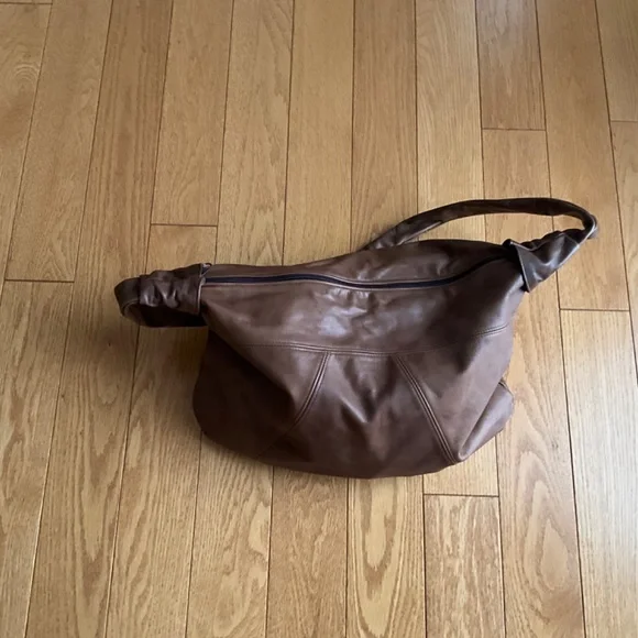 Soft Brown Leather Women Purse. Vintage and Handmade - Picture 3 of 7